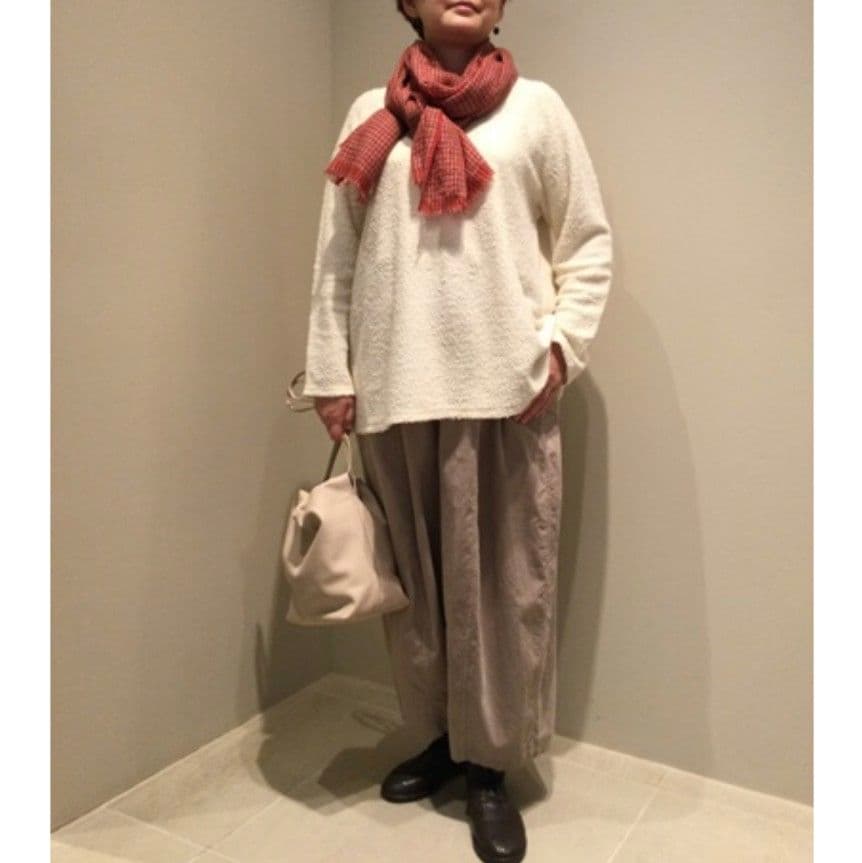 ババグーリ 22AW コットンループ ワイドカットソー 白 ヨーガンレール