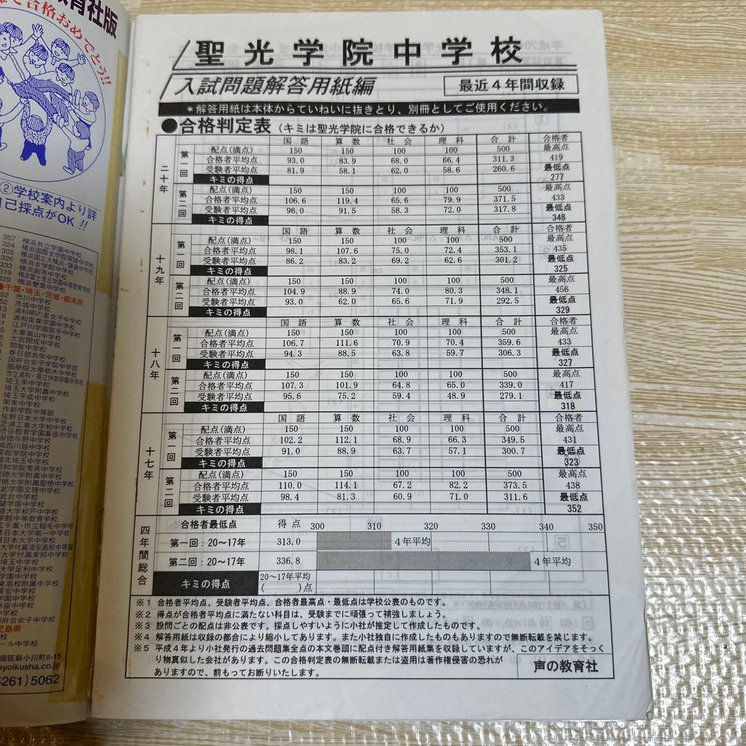 sheep　聖光学院中学校 過去問 2005〜2024 声の教育社