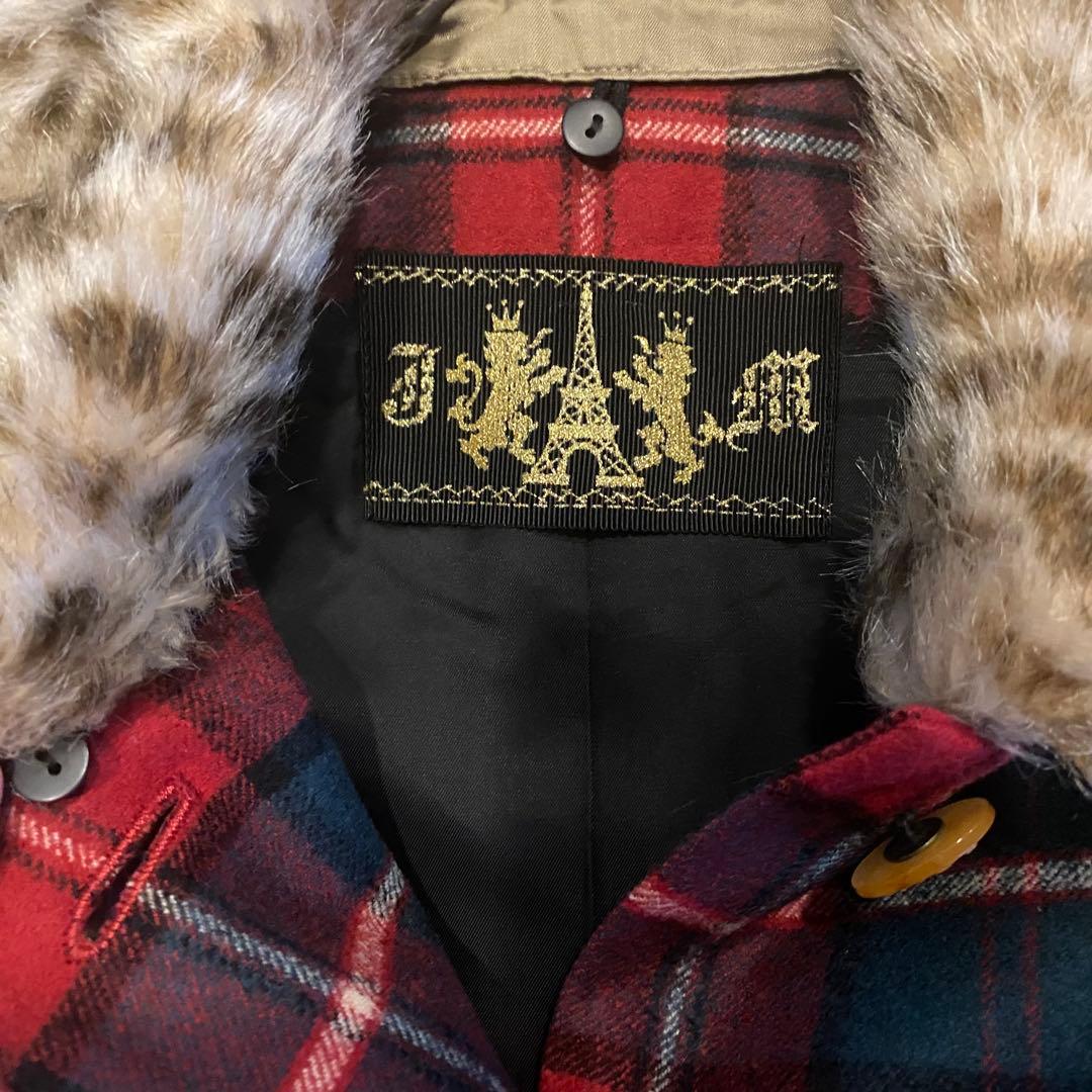 【美品】ジェーンマープル　タータンチェック　ケープ　ファー付きジャケット