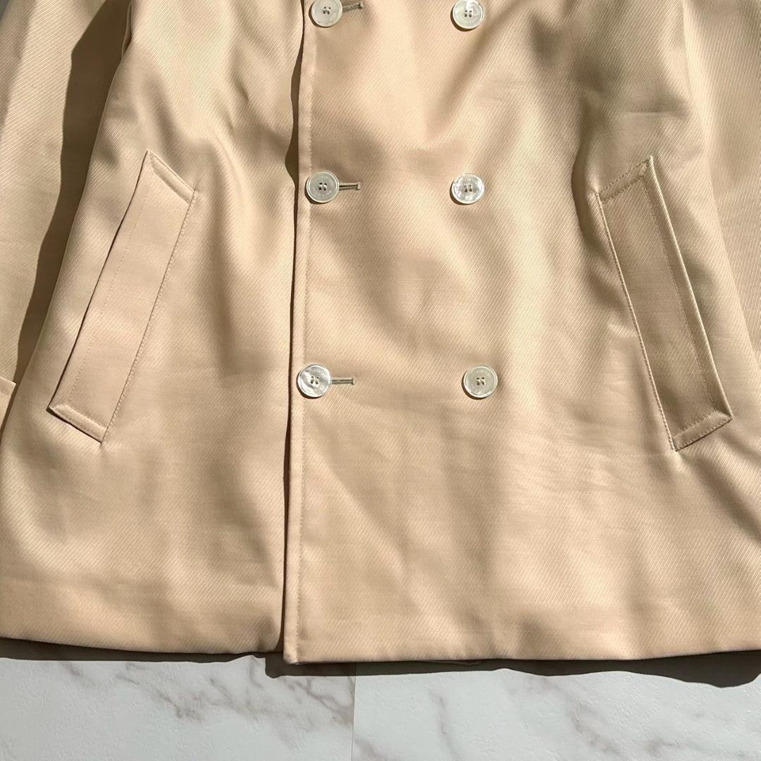 美品　マッキントッシュ　ダブルブレスト　ショート　ウールピーコート　ベージュXL