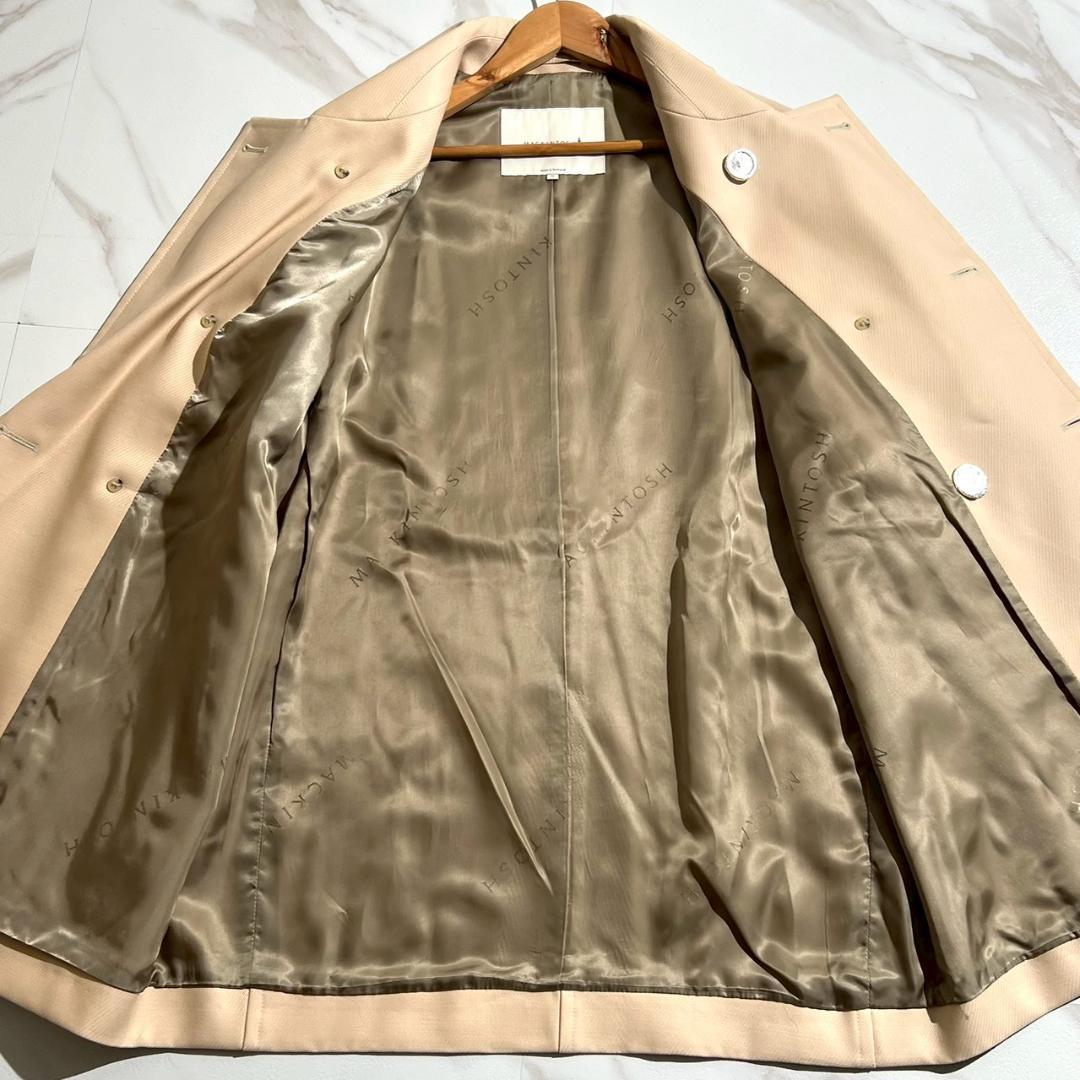 美品　マッキントッシュ　ダブルブレスト　ショート　ウールピーコート　ベージュXL