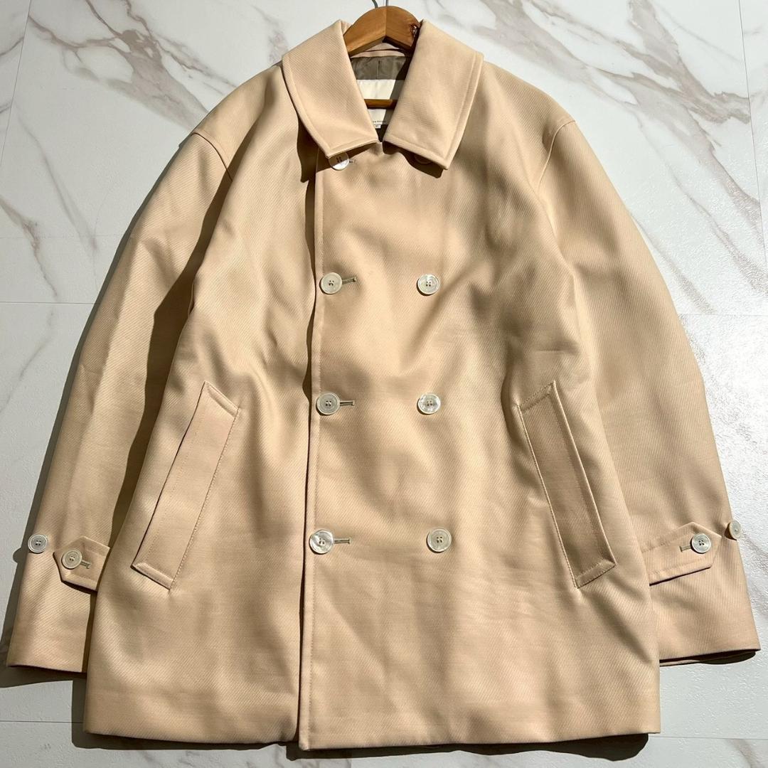 美品　マッキントッシュ　ダブルブレスト　ショート　ウールピーコート　ベージュXL