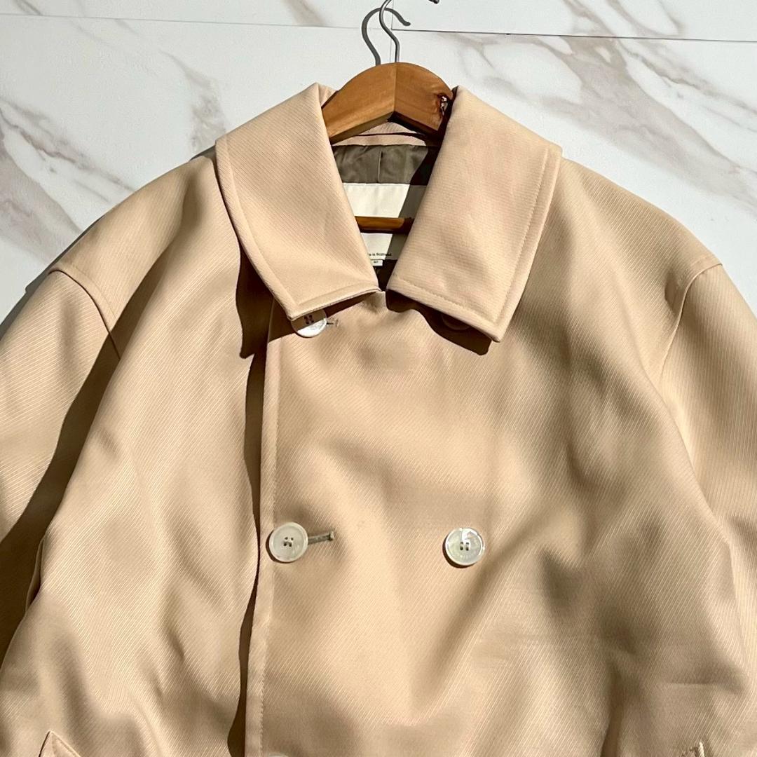 美品　マッキントッシュ　ダブルブレスト　ショート　ウールピーコート　ベージュXL