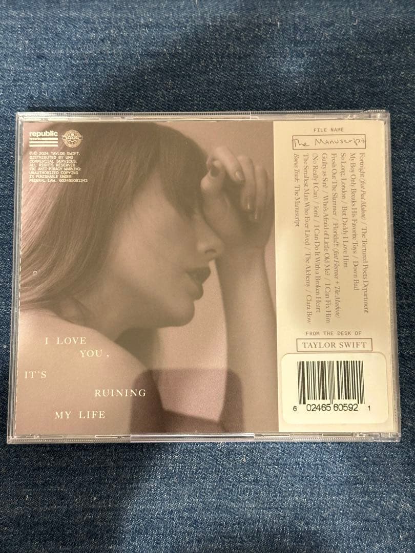 taylor swift TTPD直筆サイン入り CD