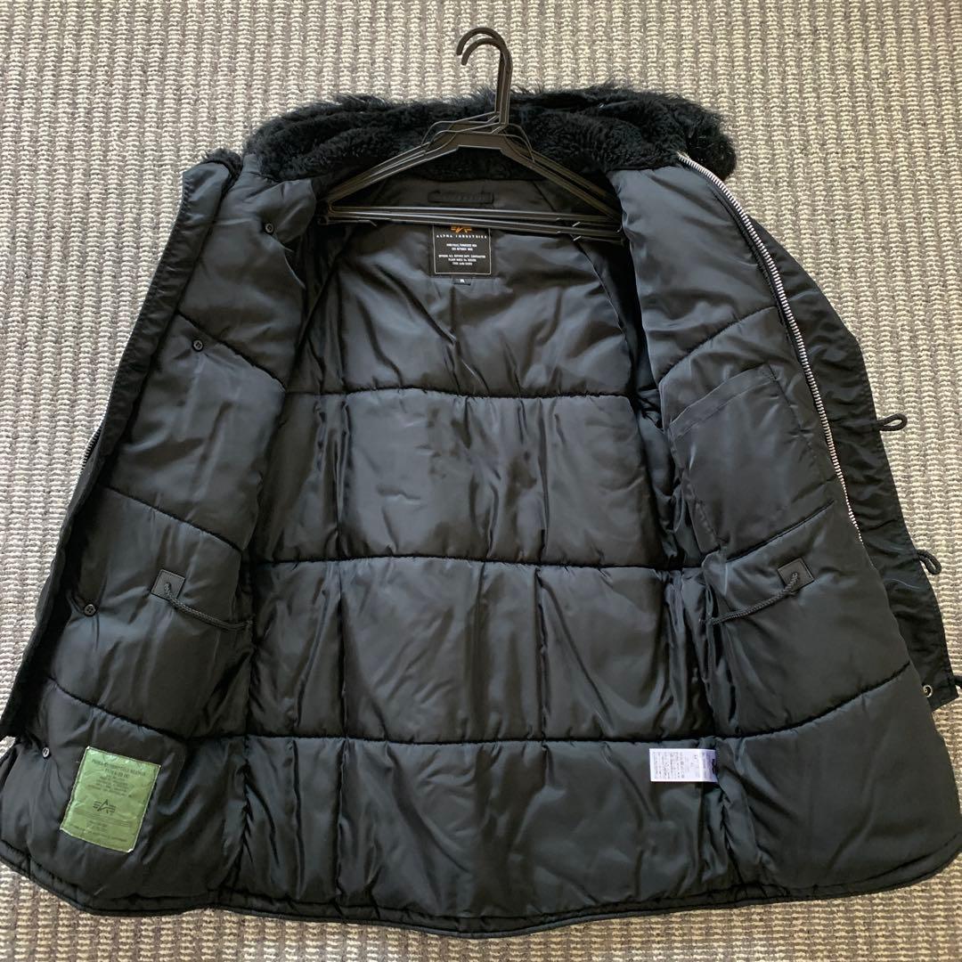 ALPHA INDUSTRIES ブラックミリタリージャケット XL