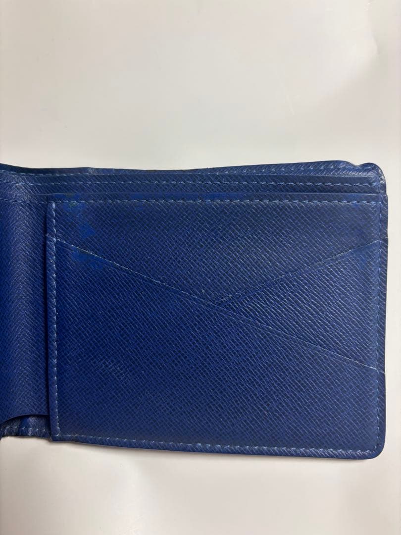 Louis Vuitton 青 モノグラム 二つ折り財布