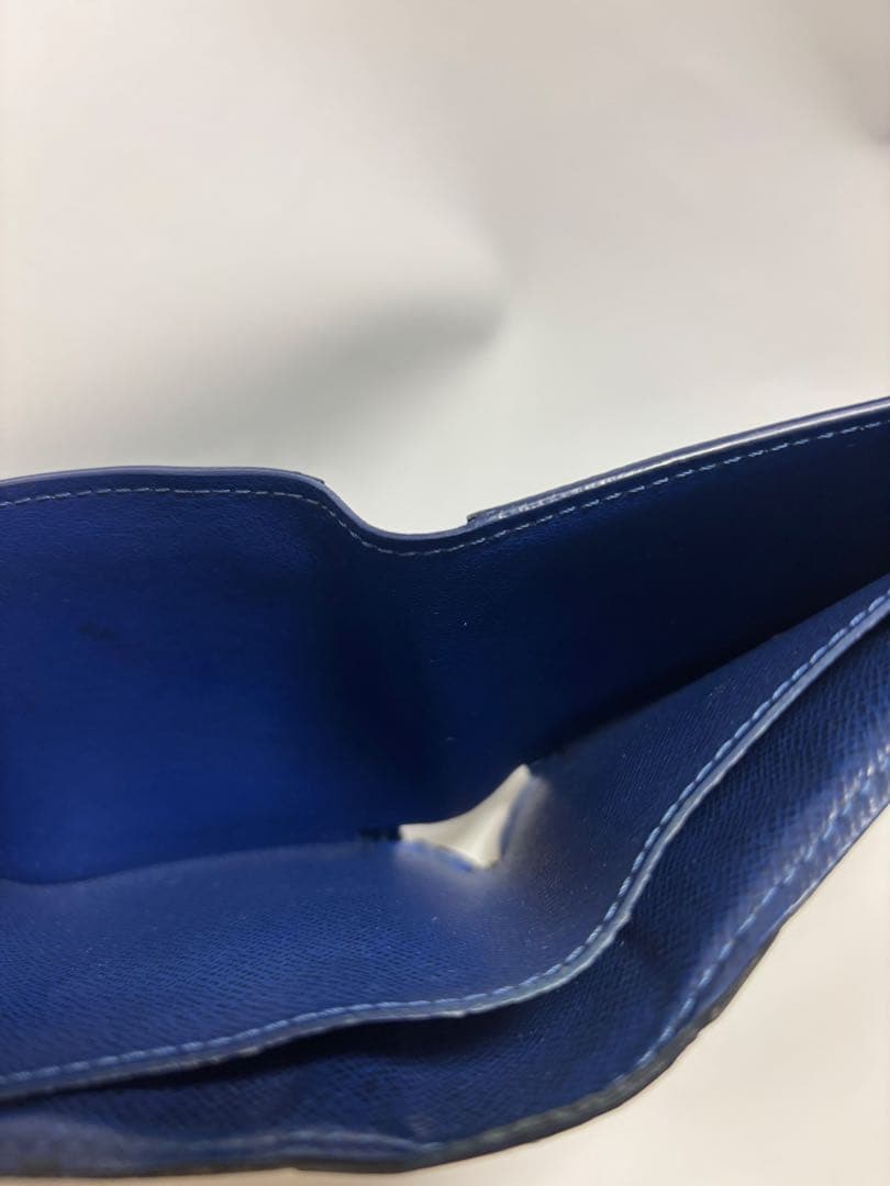 Louis Vuitton 青 モノグラム 二つ折り財布