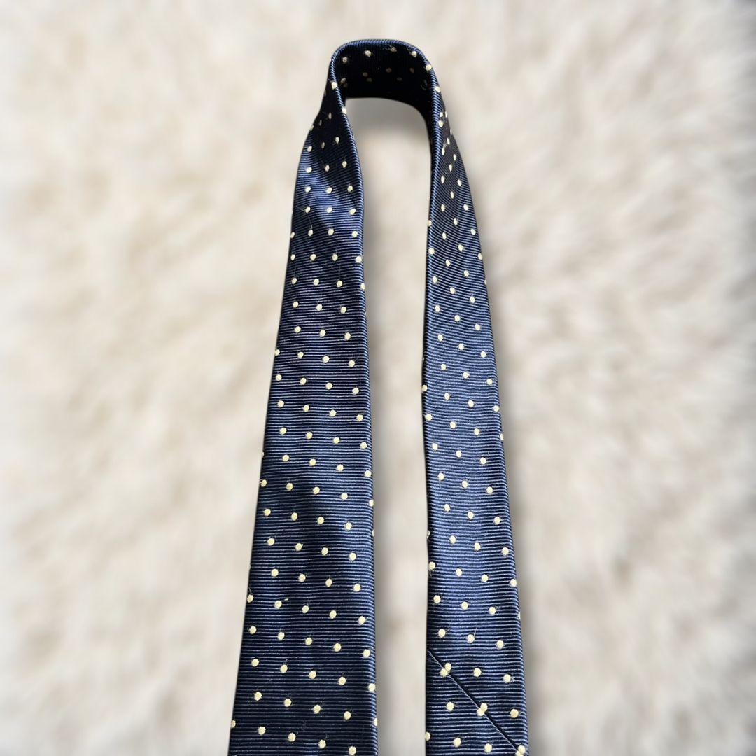 【美品✨】現行 シャネル ドット柄 ココマーク 黒チェーン 濃紺薄黄 ジャガード