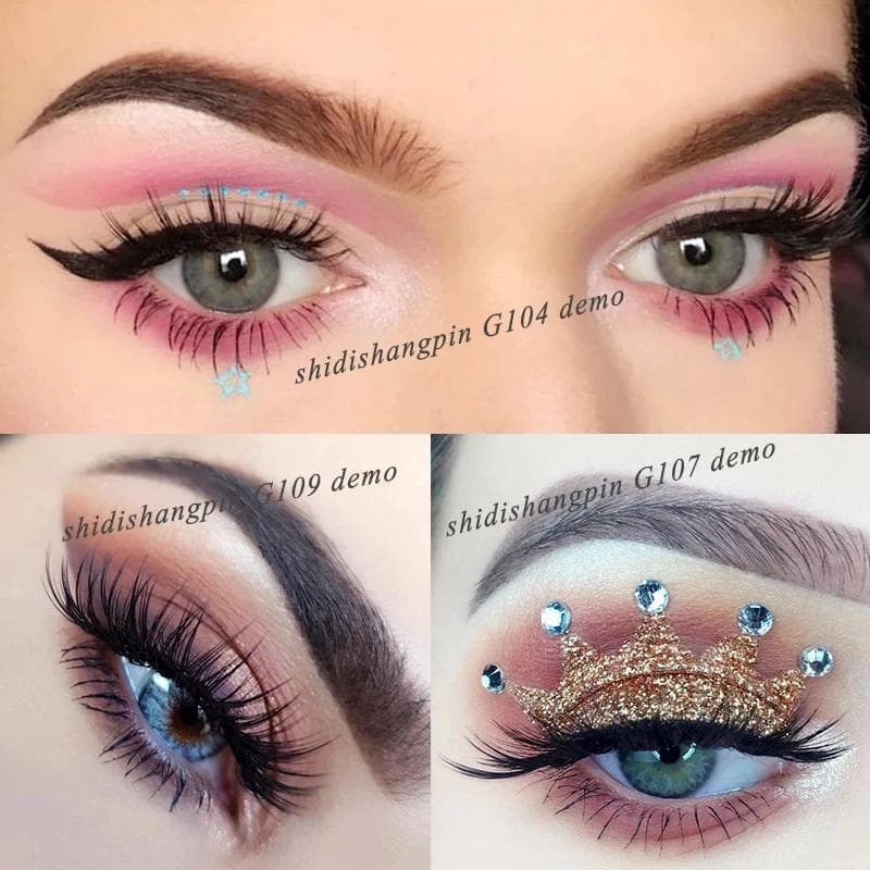 Lanjinglin-3Dミンクつけまつげ4ペア☆G108☆約12mm