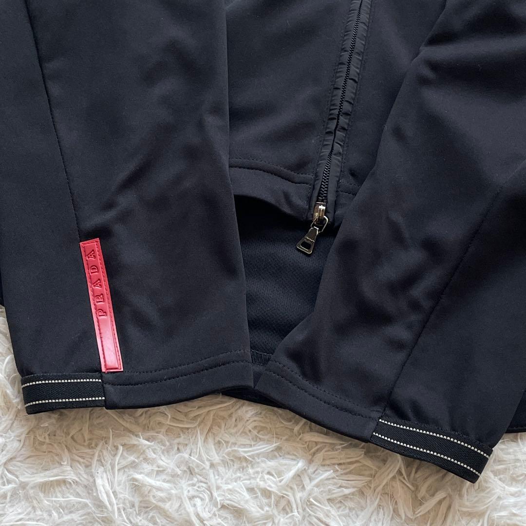 美品 00s Lサイズ PRADA トラックジャケット ストレッチ ラバーロゴ