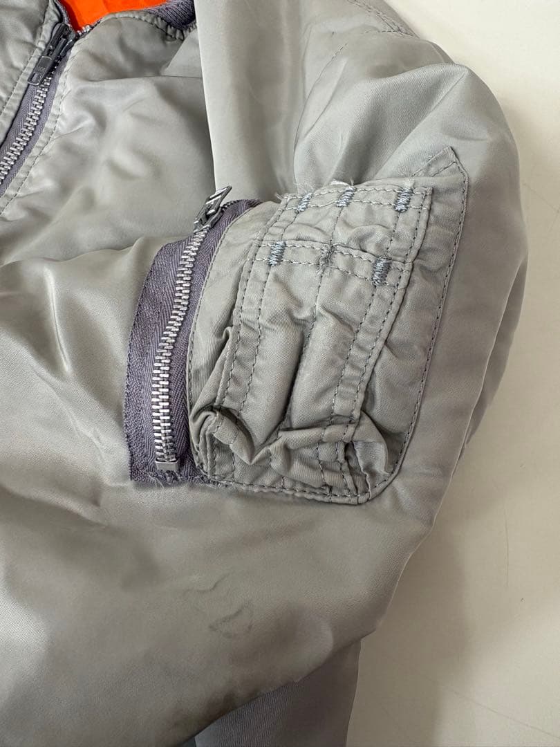 80sアルファ MA-1フライト ジャケット USA製シルバー