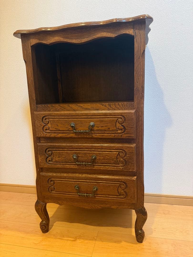 【】三越　ブルージュオーク材 サイドチェスト　電話台　ルーマニア
