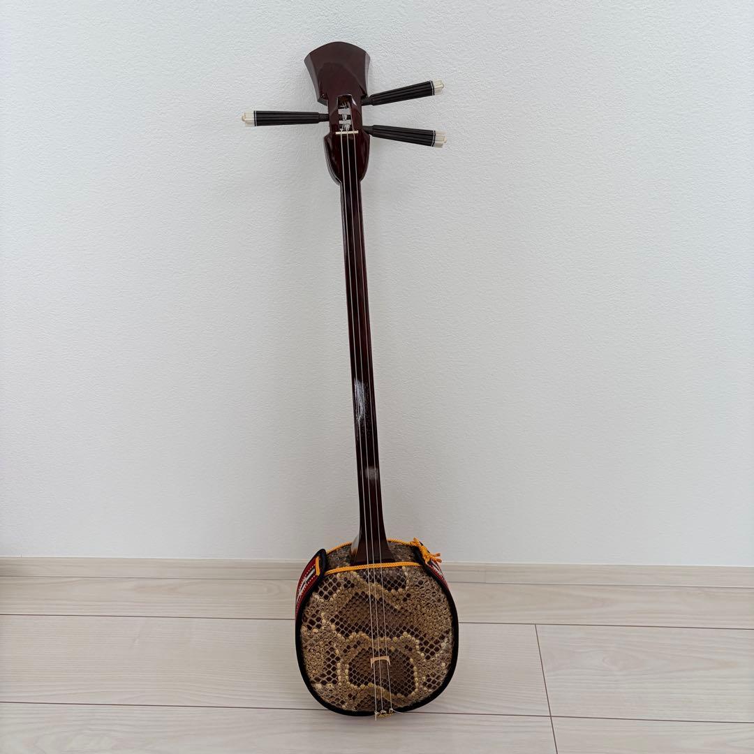 沖縄三線 本皮 本革 蛇皮 蛇革 三味線 琉球 沖縄