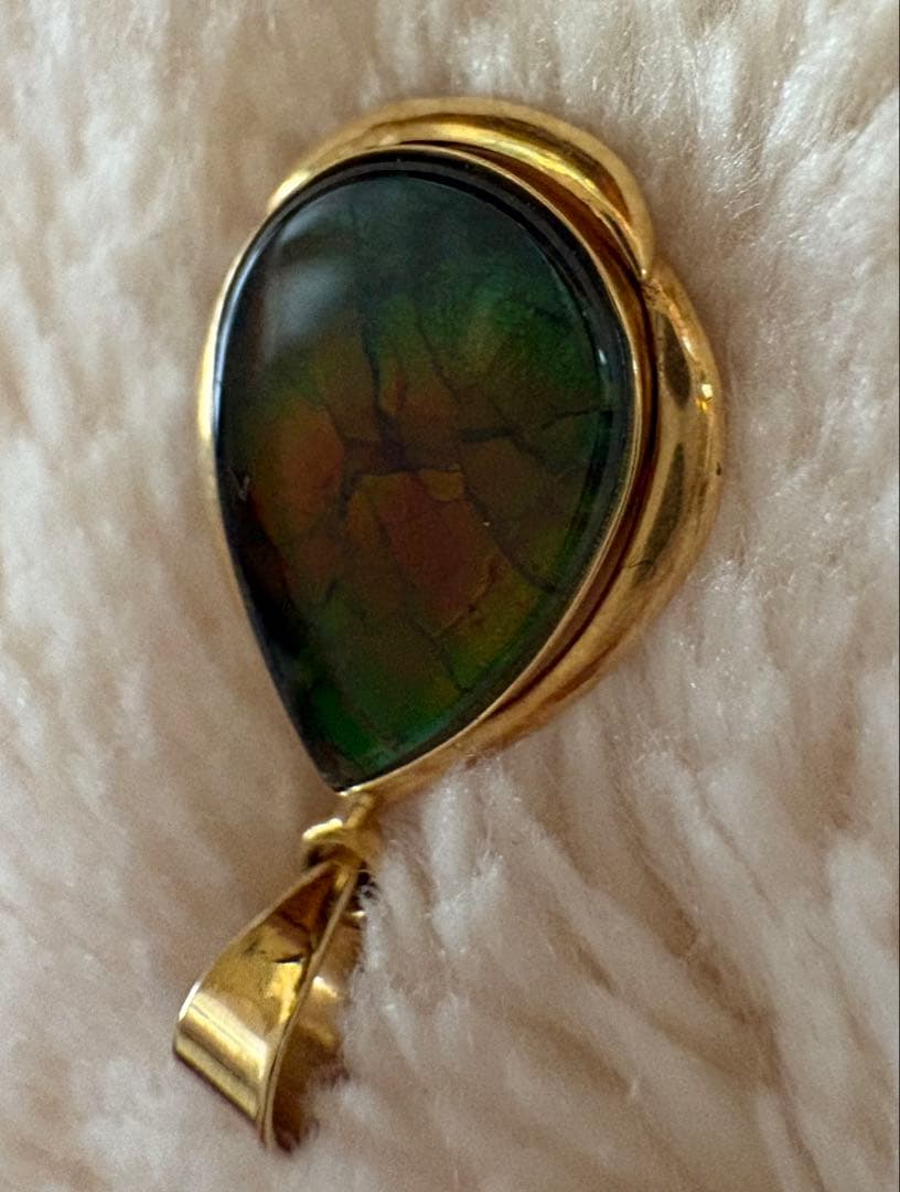 14金 14K アンモライト ペンダントトップ