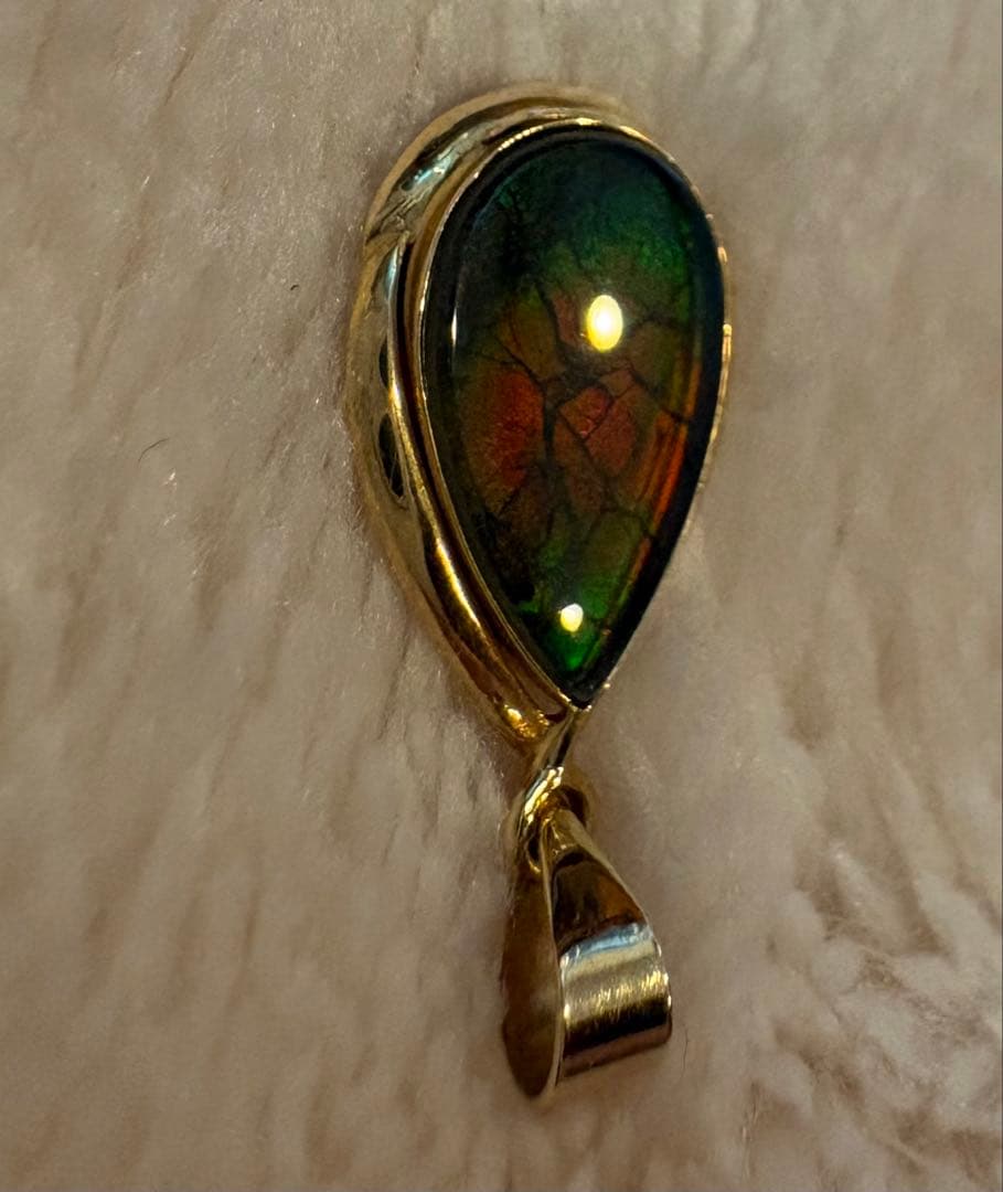 14金 14K アンモライト ペンダントトップ