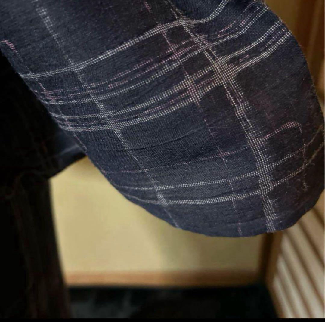 u*c様 未使用近い　美品　正絹　紗紬　小紋　フルセット　ひげ紬帯　154 65