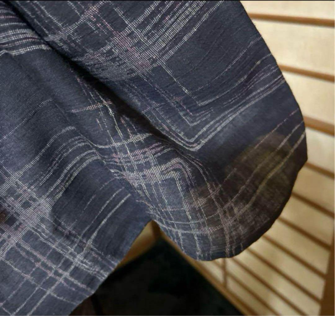 u*c様 未使用近い　美品　正絹　紗紬　小紋　フルセット　ひげ紬帯　154 65