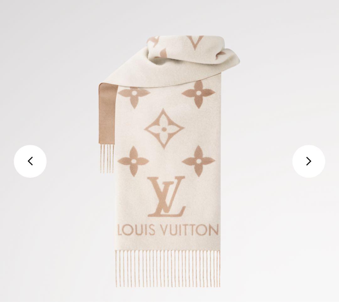 ルイヴィトン モノグラム ベージュ アイボリー マフラー レイキャビック