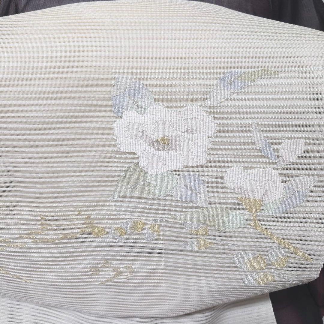 正絹　麻混合　羅　名古屋帯　夏帯　フ5-9の夏帯の6