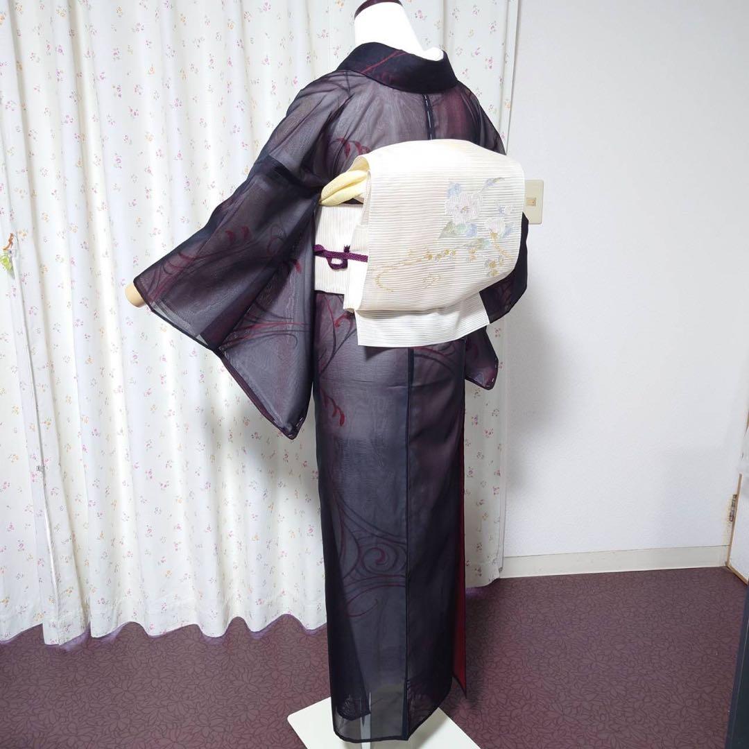 正絹　麻混合　羅　名古屋帯　夏帯　フ5-9の夏帯の6