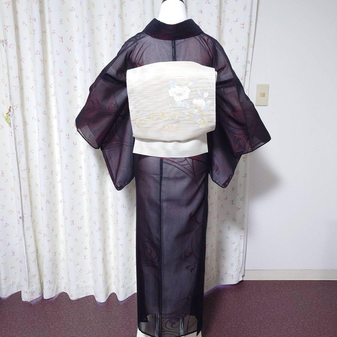 正絹　麻混合　羅　名古屋帯　夏帯　フ5-9の夏帯の6