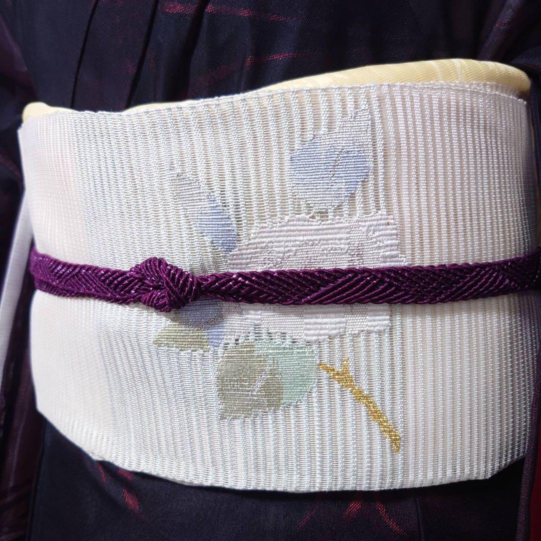 正絹　麻混合　羅　名古屋帯　夏帯　フ5-9の夏帯の6