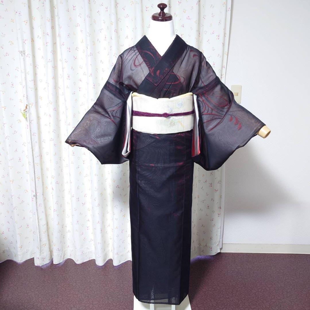 正絹　麻混合　羅　名古屋帯　夏帯　フ5-9の夏帯の6