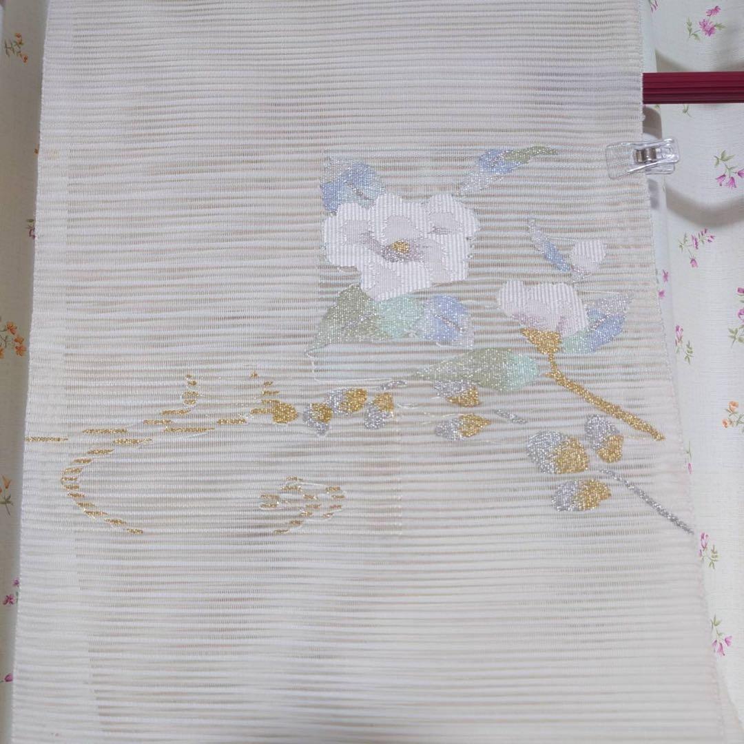 正絹　麻混合　羅　名古屋帯　夏帯　フ5-9の夏帯の6