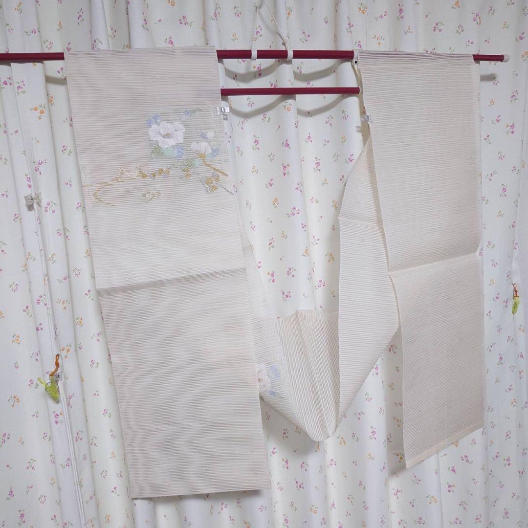 正絹　麻混合　羅　名古屋帯　夏帯　フ5-9の夏帯の6