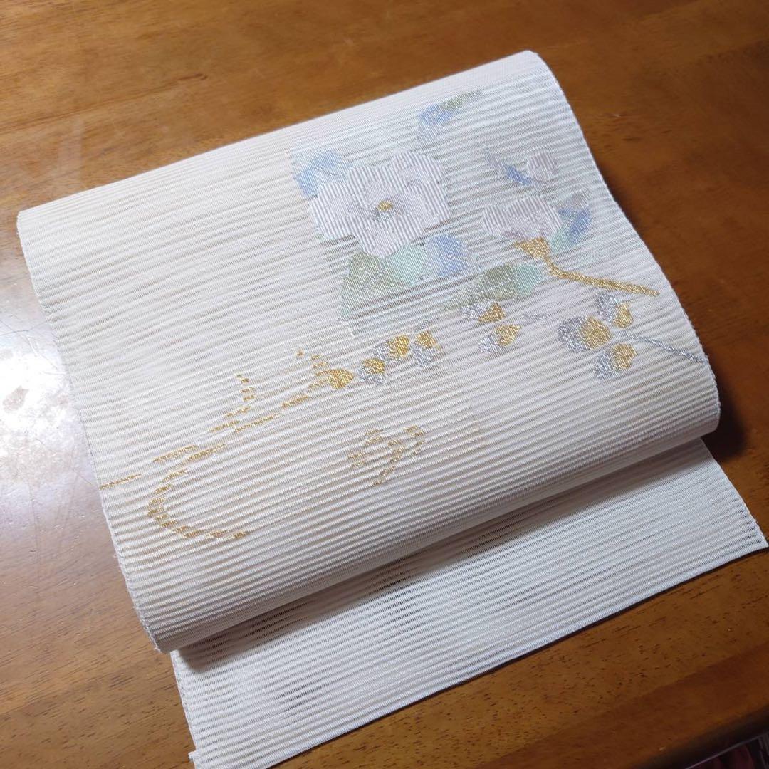 正絹　麻混合　羅　名古屋帯　夏帯　フ5-9の夏帯の6