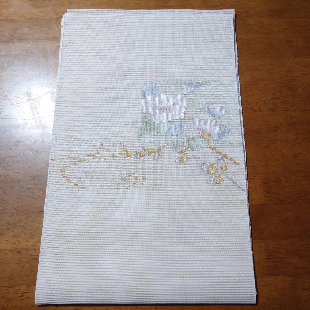 正絹　麻混合　羅　名古屋帯　夏帯　フ5-9の夏帯の6