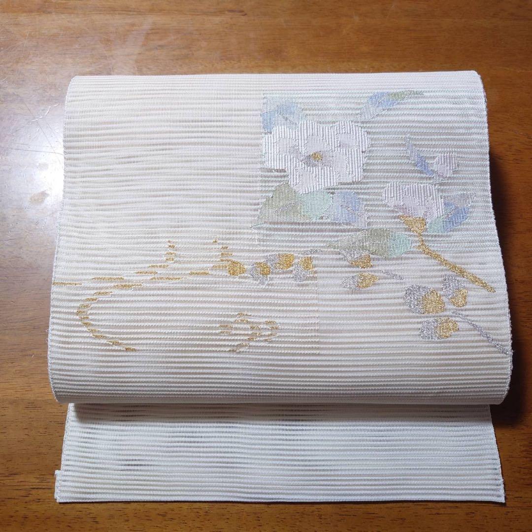 正絹　麻混合　羅　名古屋帯　夏帯　フ5-9の夏帯の6