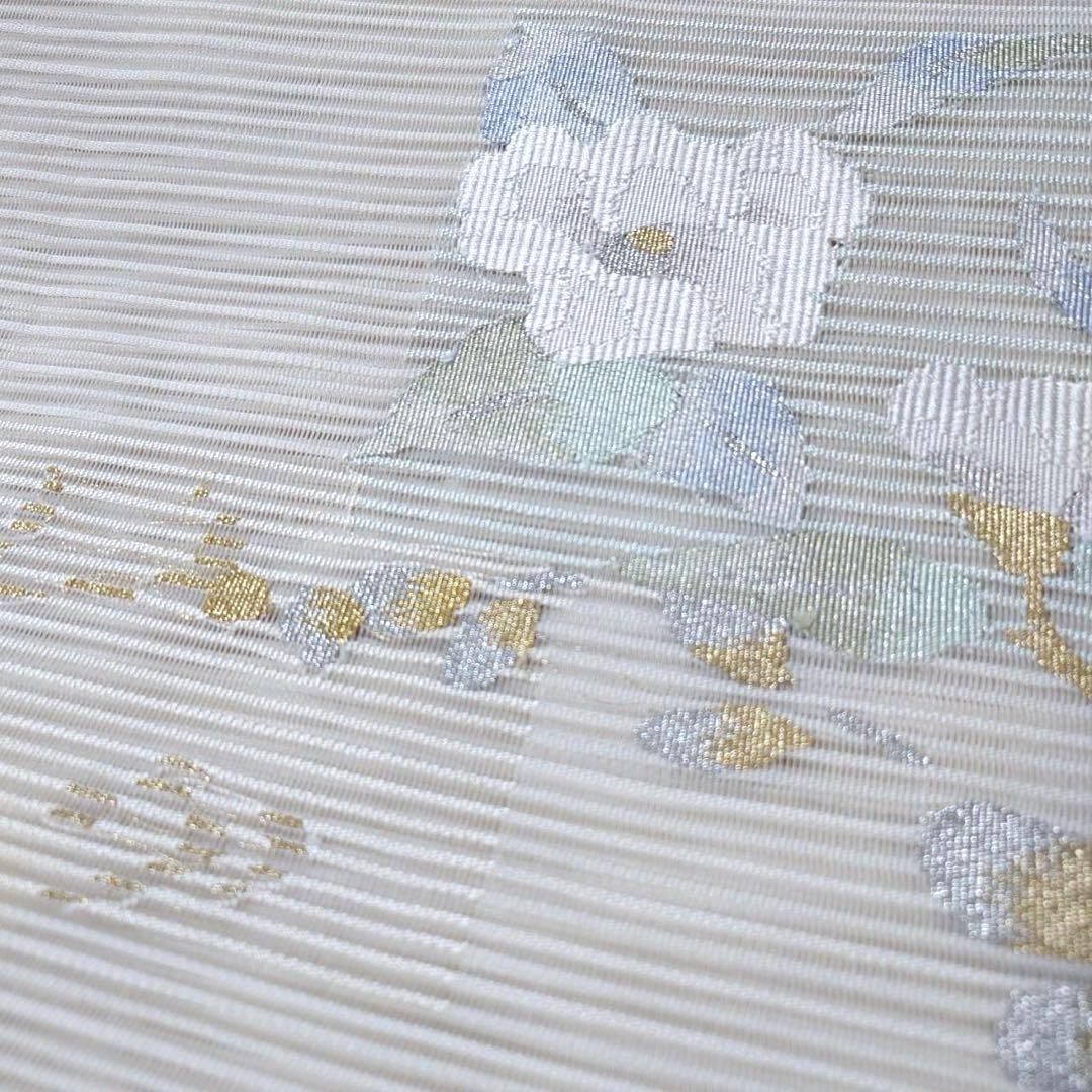 正絹　麻混合　羅　名古屋帯　夏帯　フ5-9の夏帯の6