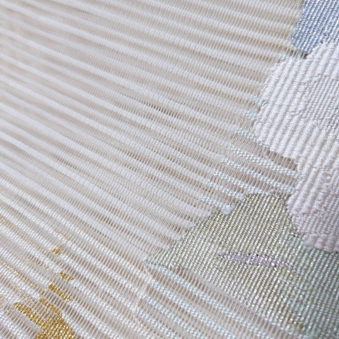 正絹　麻混合　羅　名古屋帯　夏帯　フ5-9の夏帯の6