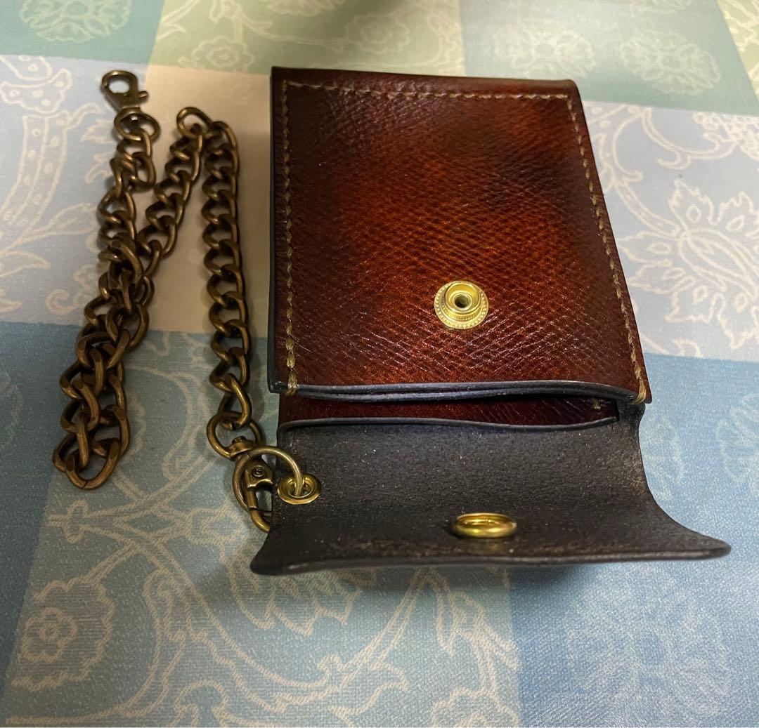 バイカーズウォレット　ウォレットチェーン付　本革　ハンドメイド