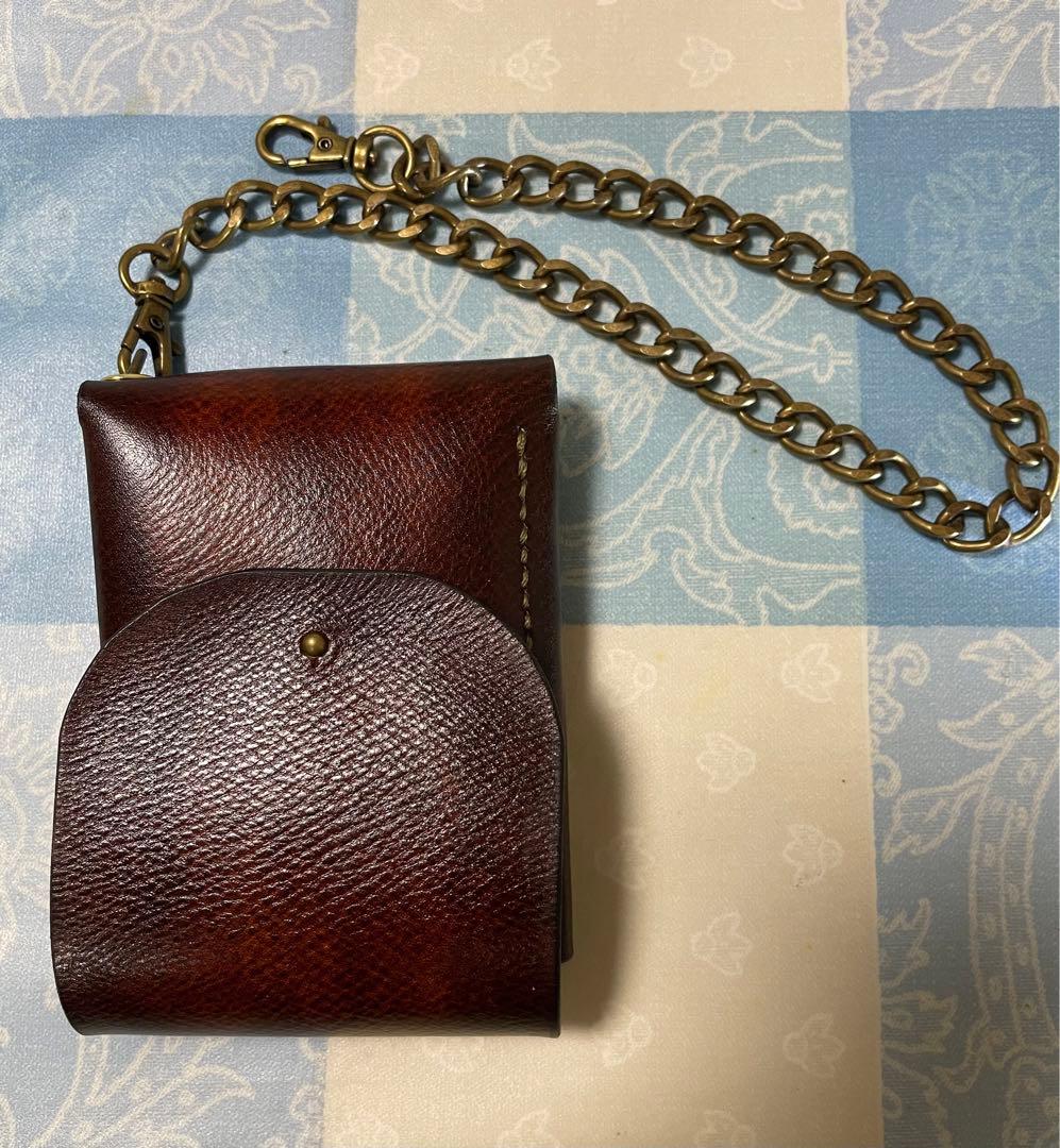バイカーズウォレット　ウォレットチェーン付　本革　ハンドメイド