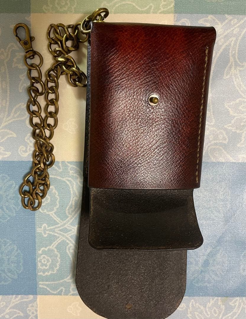 バイカーズウォレット　ウォレットチェーン付　本革　ハンドメイド