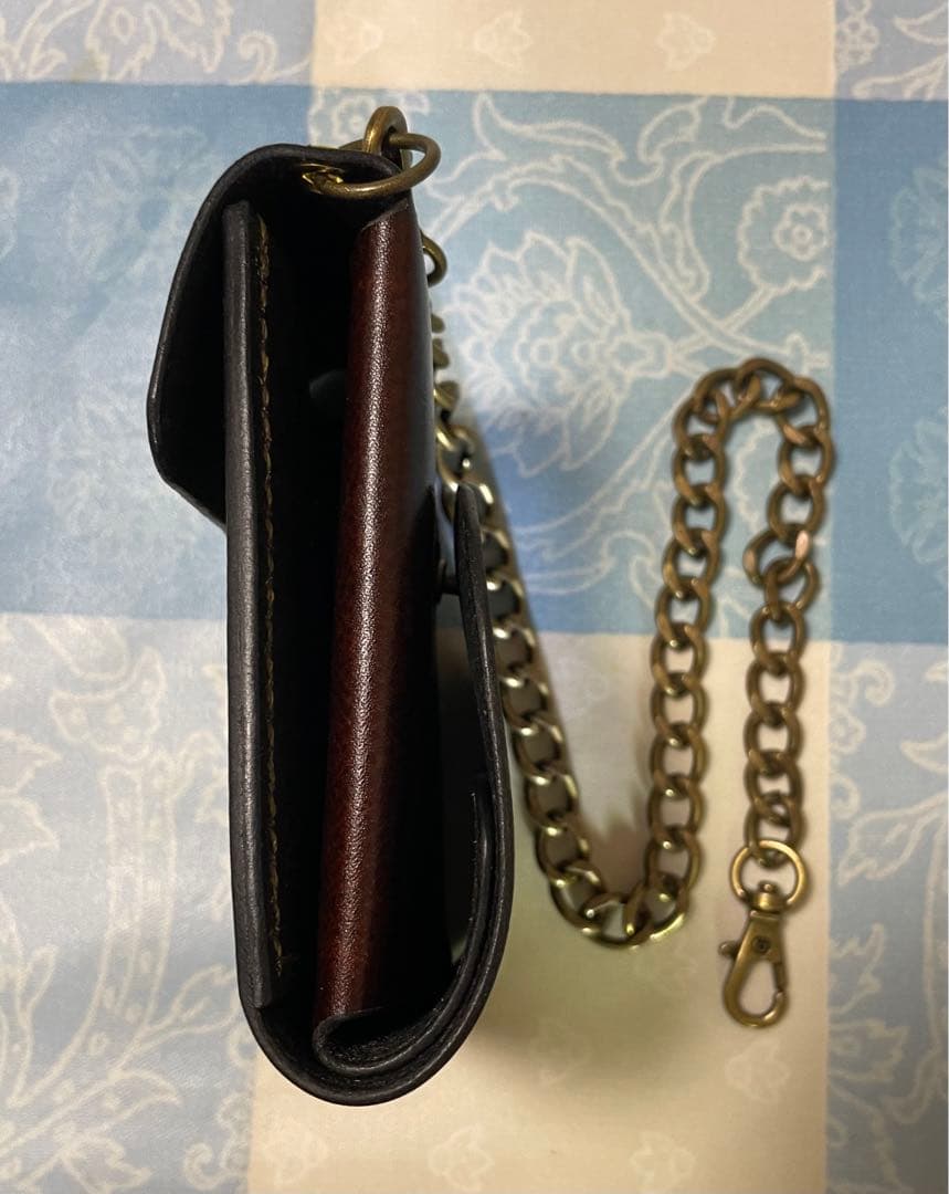 バイカーズウォレット　ウォレットチェーン付　本革　ハンドメイド