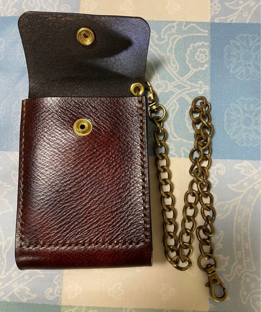 バイカーズウォレット　ウォレットチェーン付　本革　ハンドメイド
