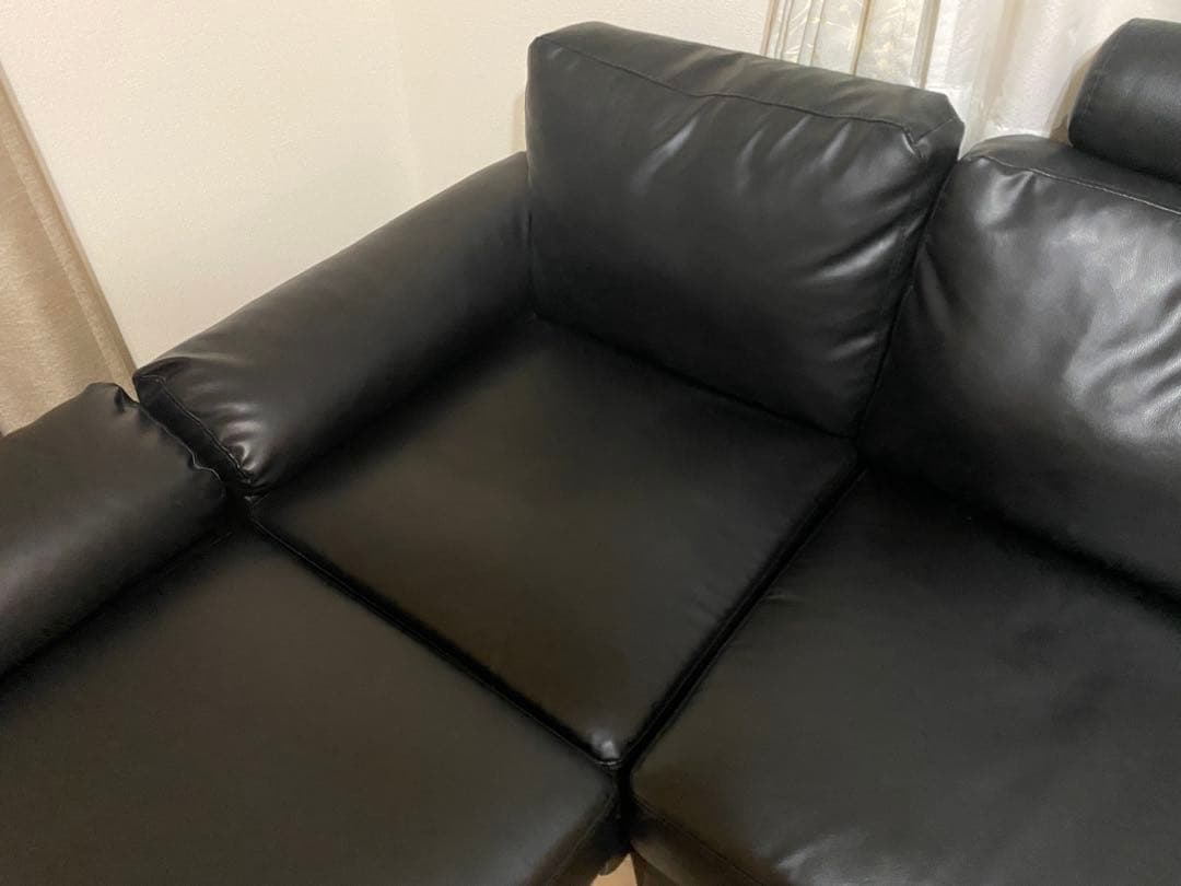 【引取限定】4～5人掛けコーナーソファ クッション・足付き 定価約7.5万/込