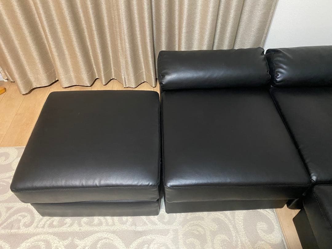 【引取限定】4～5人掛けコーナーソファ クッション・足付き 定価約7.5万/込