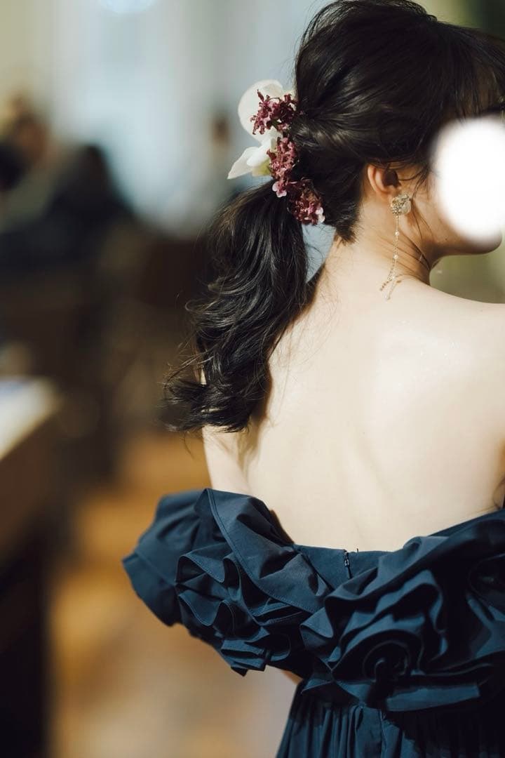 ささ⭐︎美品DRESS PRODUCTION W266ネイビードレス