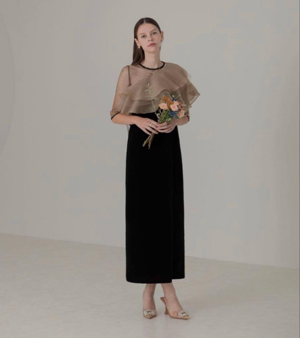 LEJA アシメントリーティアードフリル3WAYベロアIラインドレスSサイズ