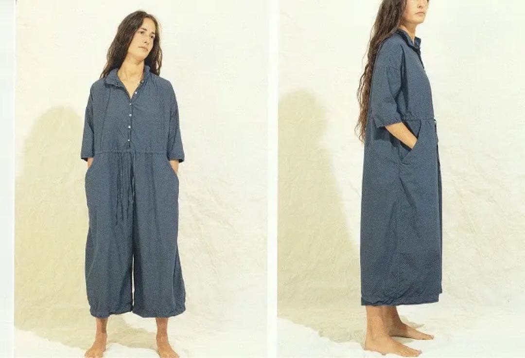 album di famiglia コットンジャンプスーツ オールインワン 紺
