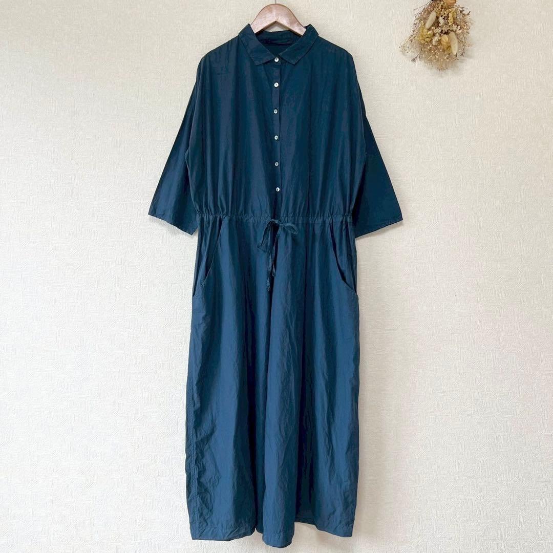 album di famiglia コットンジャンプスーツ オールインワン 紺