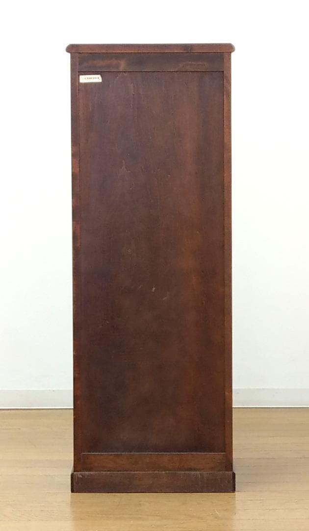 程度良 北海道民芸家具 木製 カバ材 9段 11杯 スリム チェスト 収納家具