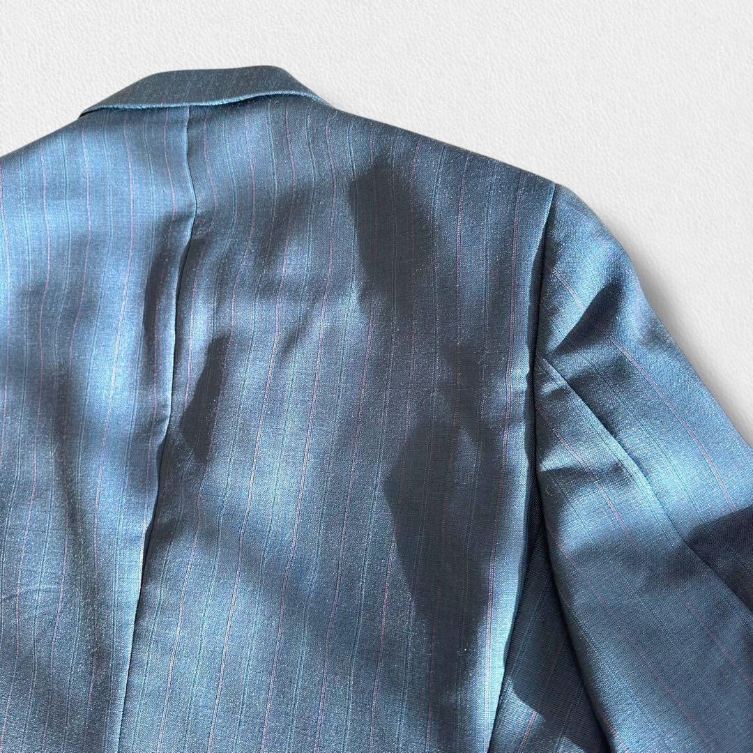 Burberrys 旧ロゴ モヘヤ スーツ ネイビー ストライプ AB6 セット