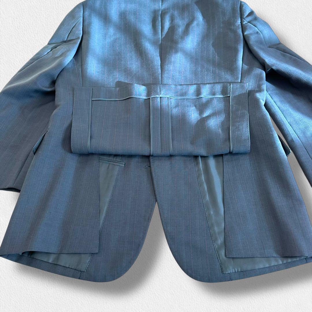 Burberrys 旧ロゴ モヘヤ スーツ ネイビー ストライプ AB6 セット