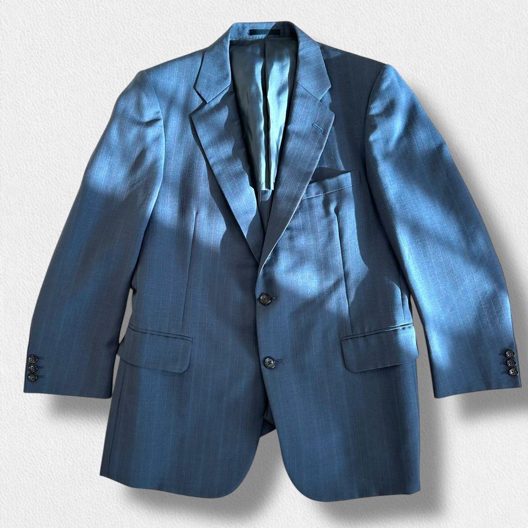 Burberrys 旧ロゴ モヘヤ スーツ ネイビー ストライプ AB6 セット