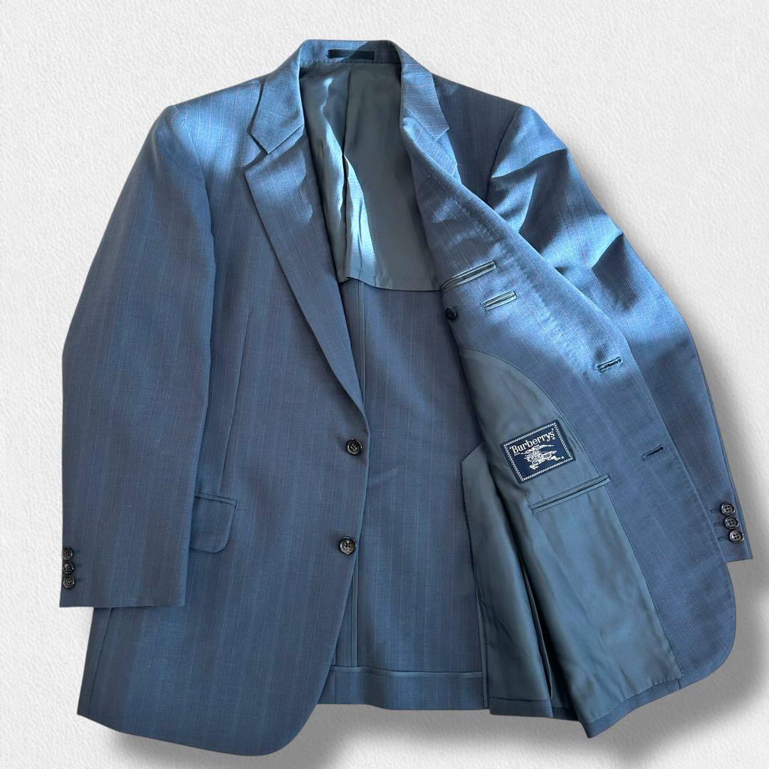 Burberrys 旧ロゴ モヘヤ スーツ ネイビー ストライプ AB6 セット